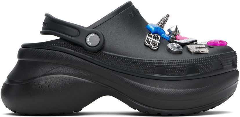 Oblečenie Balenciaga Balenciaga Crocs Edition Jibbitz Mules Čierna | 720762 W0FOW