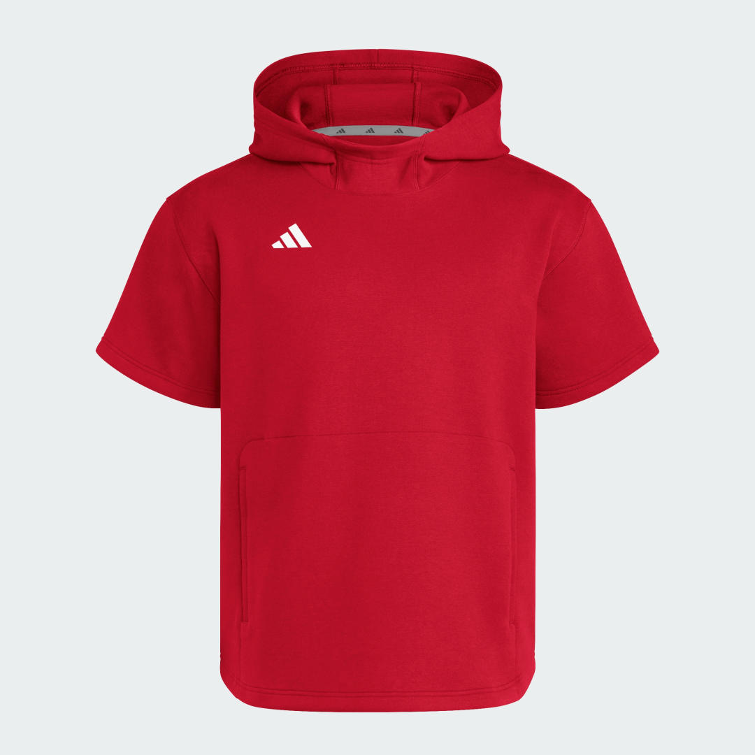 Mikina adidas Performance Dugout Short Sleeve Hoodie Červená | IS9768, 0