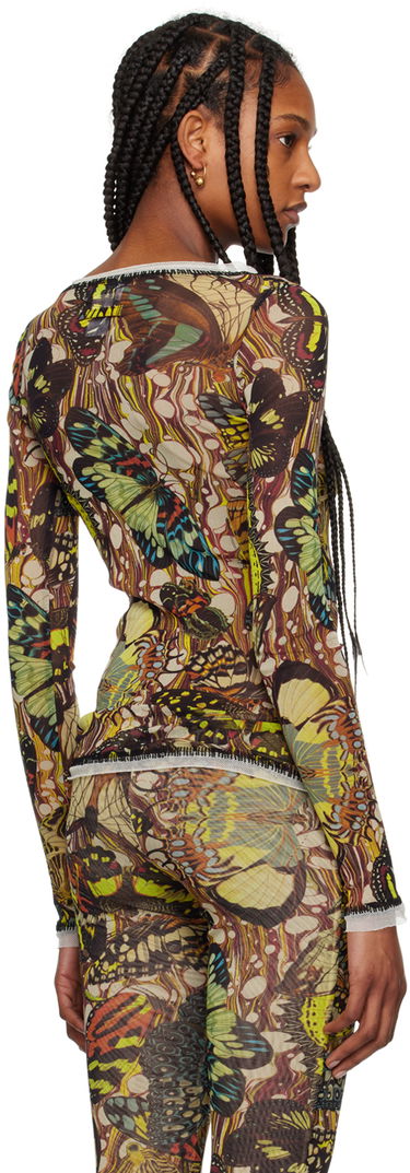 Body Jean Paul Gaultier Butterfly Print Lace-Up Long Sleeve Top Rôznofarebný | 24/25-F-TO133-T545-1090, 2