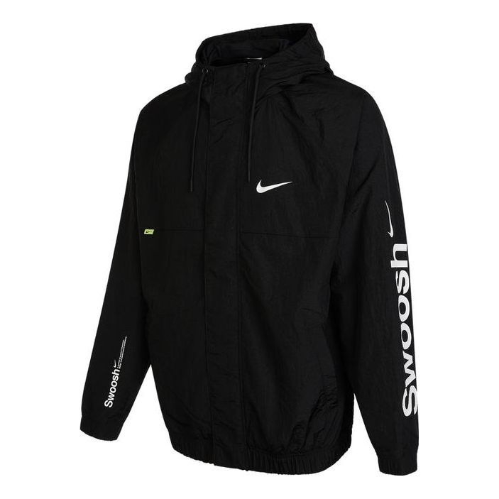 Vetrovka Nike Alphabet Logo Print Woven Hooded Jacket Čierna | DX6311-010, 0