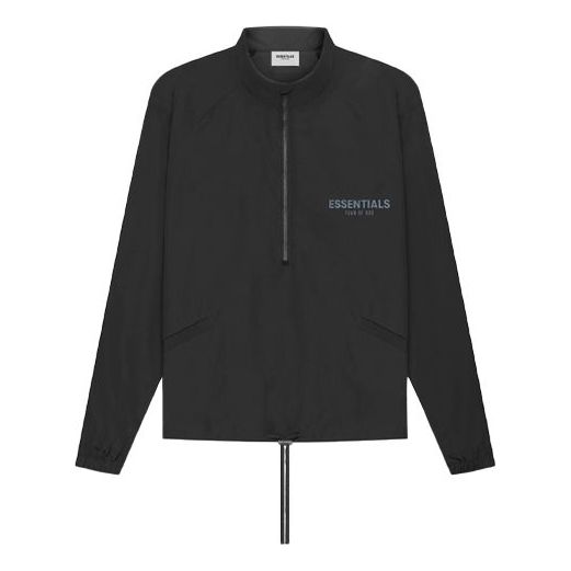 Vetrovka Fear of God Essentials Half Zip Track Jacket Čierna | FOG-SS21-627