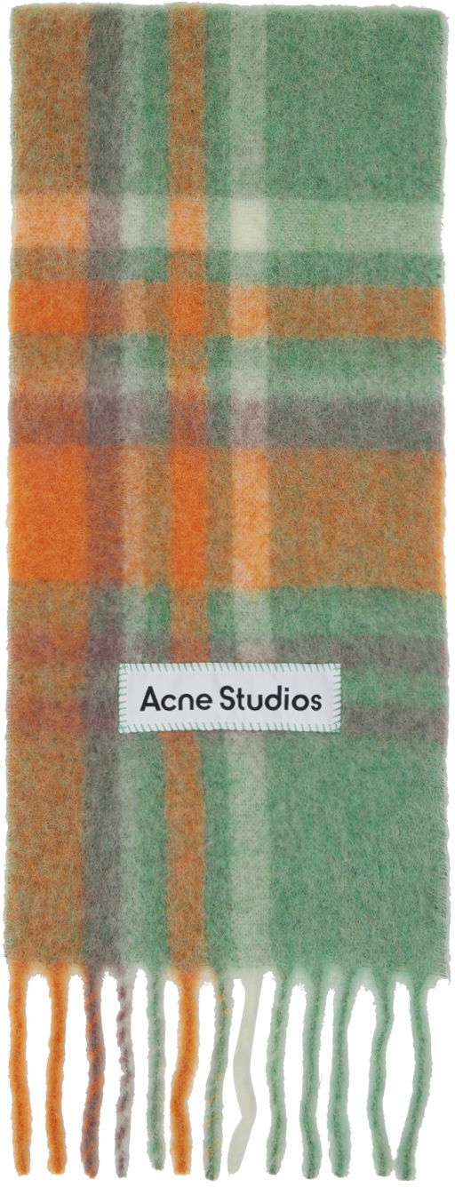 Oblečenie Acne Studios Orange & Green Tartan Scarf Zelené | CA0293-