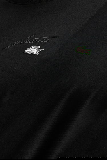 Tričko Lacoste Cotton Crew Neck Short Sleeve T-shirt with Embroidered Chest Design Čierna | TH5492, 4