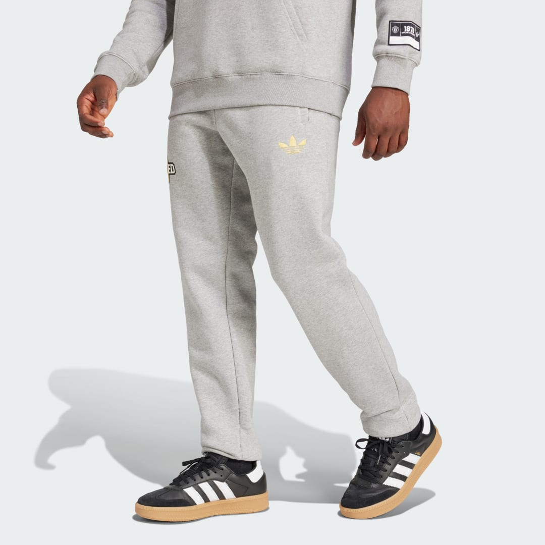 Tepláky adidas Performance Manchester United VRCT Fleece Pants Šedá | JF0367, 0
