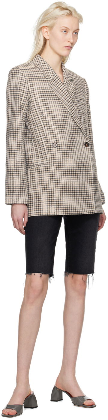 Kabáty Anine Bing Double-Breasted Plaid Blazer Šedá | A-01-2018-122, 3
