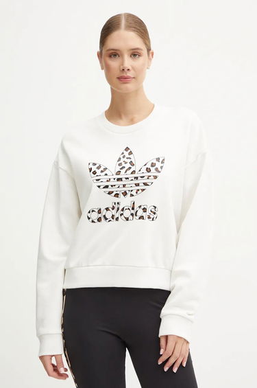 Mikina adidas Originals Leopard Crewneck Sweatshirt Biela | IW8477, 0