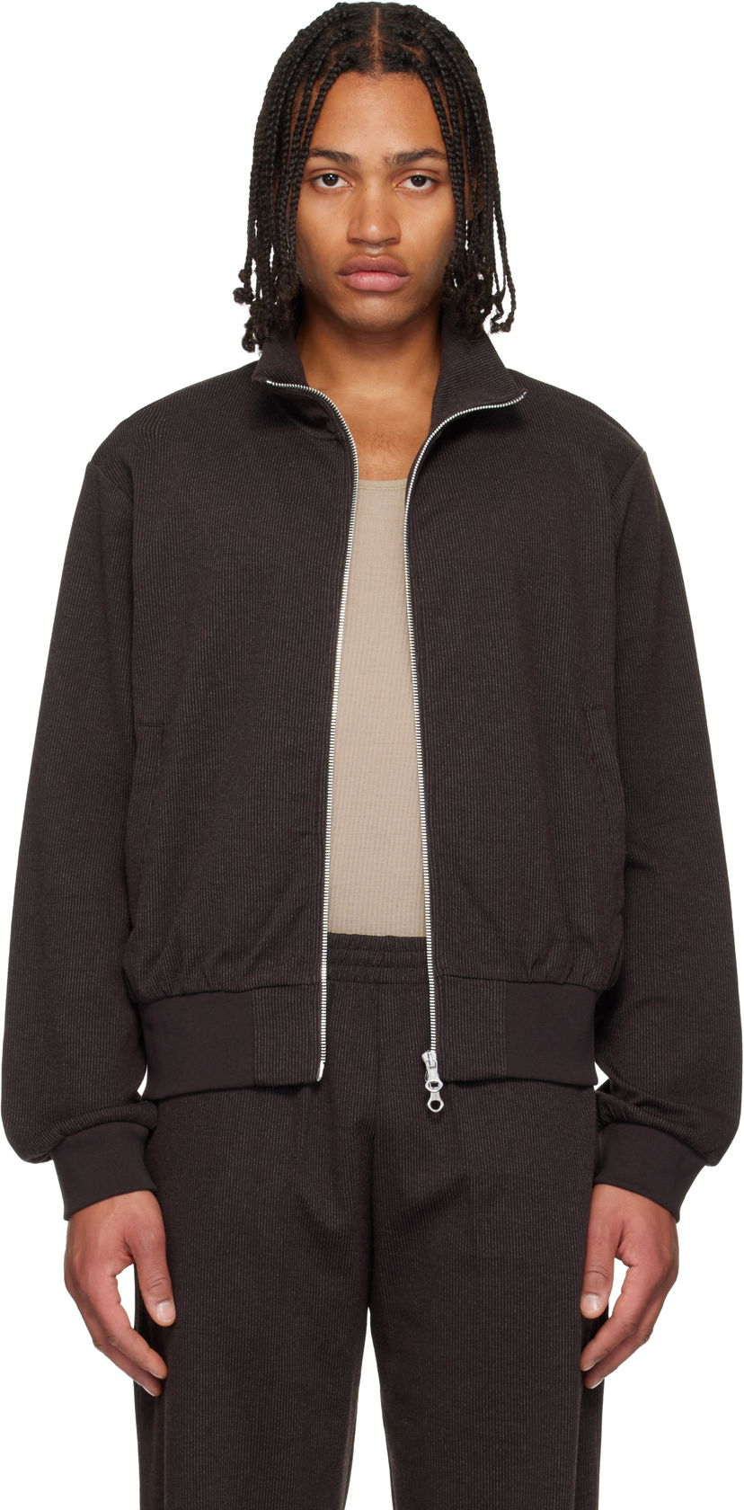 Bomber bunda OUR LEGACY Mob Ribbed Bomber Jacket Hnedá | M4256MT