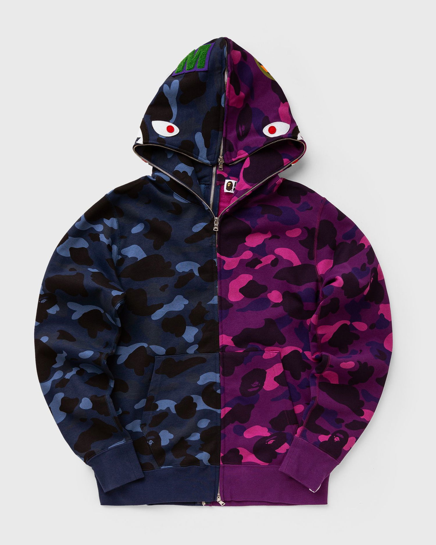 Mikina BAPE COLOR CAMO SEPARATE Shark FZ Hoodie Modrá | 001ZPK801001MNYE, 0