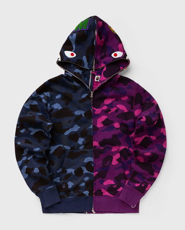 Mikina BAPE COLOR CAMO SEPARATE Shark FZ Hoodie Modrá | 001ZPK801001MNYE, 0