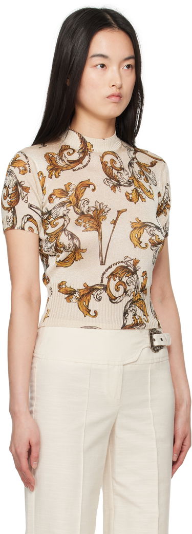 Tričko Versace Versace Jeans Couture Barocco Lurex Knit Top Čierna | E78HAFM07_ECMN45, 4