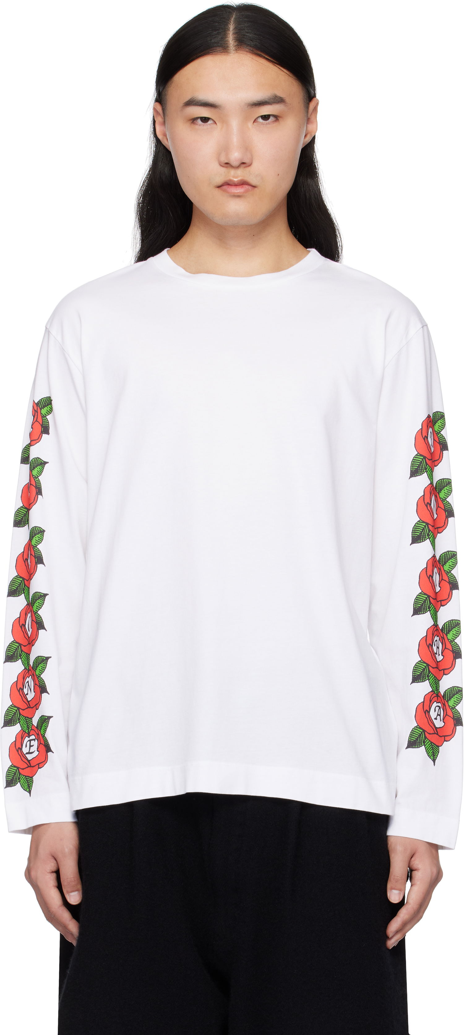 Tričko Simone Rocha Simone Rocha Cluster Rose Logo Print T-shirt Biela | 5194P33P34-M 0569, 0