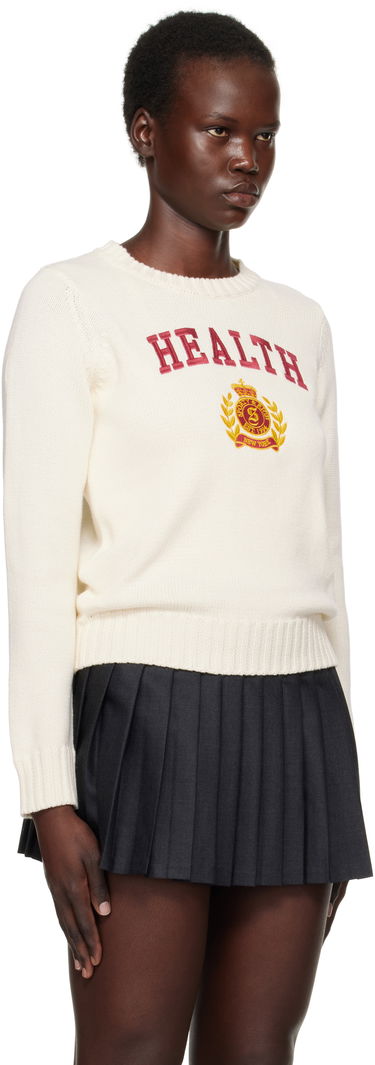 Sveter Sporty & Rich 'Health' Crest Knitted Sweater Biela | WS065506240CR01, 1