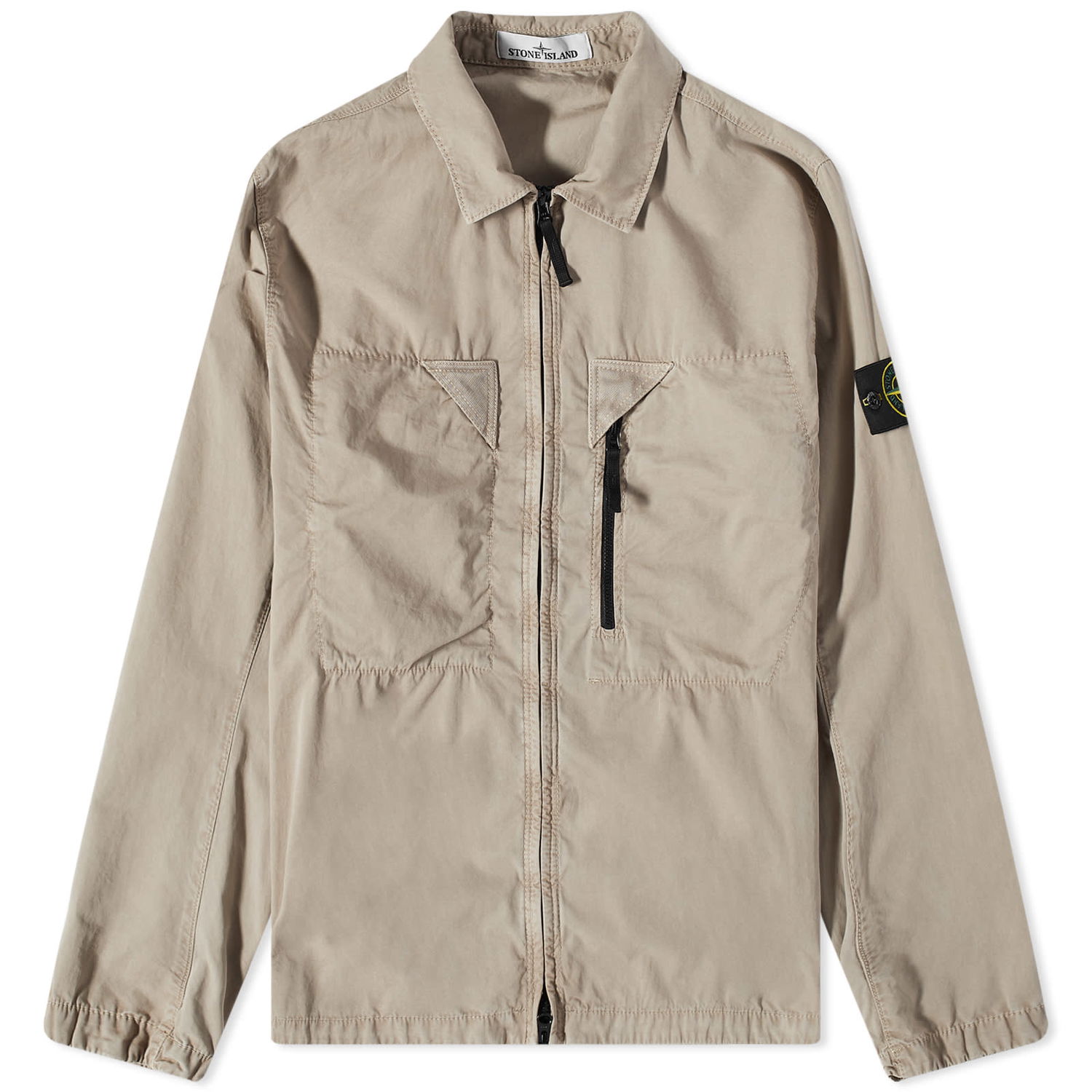 Bunda Stone Island Brushed Cotton Canvas Zip Shirt Jacket Šedá | 7815106WN-V0192, 0