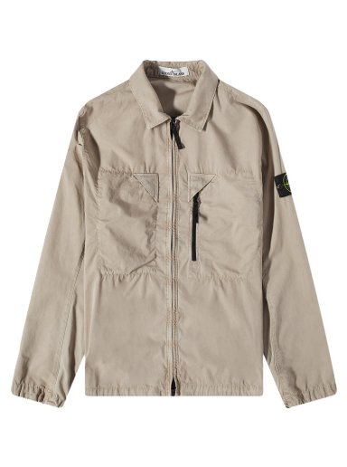 Bunda Stone Island Brushed Cotton Canvas Zip Shirt Jacket Šedá | 7815106WN-V0192