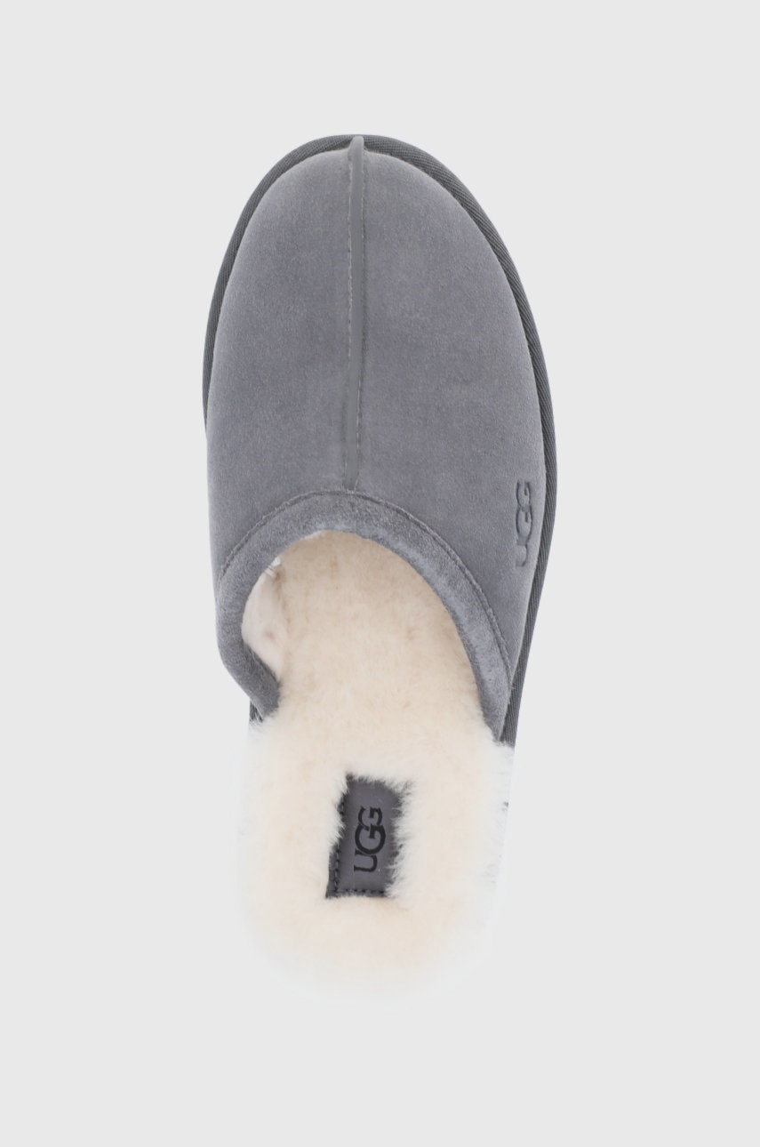 Men's Scuff Suede/Sheepskin Slippers - Dark Grey