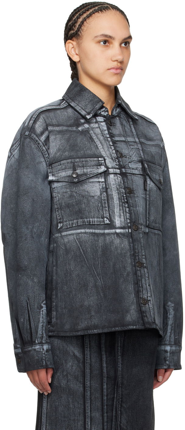 Bunda Ottolinger Ottolinger Printed Denim Jacket Šedá | 1700412, 1