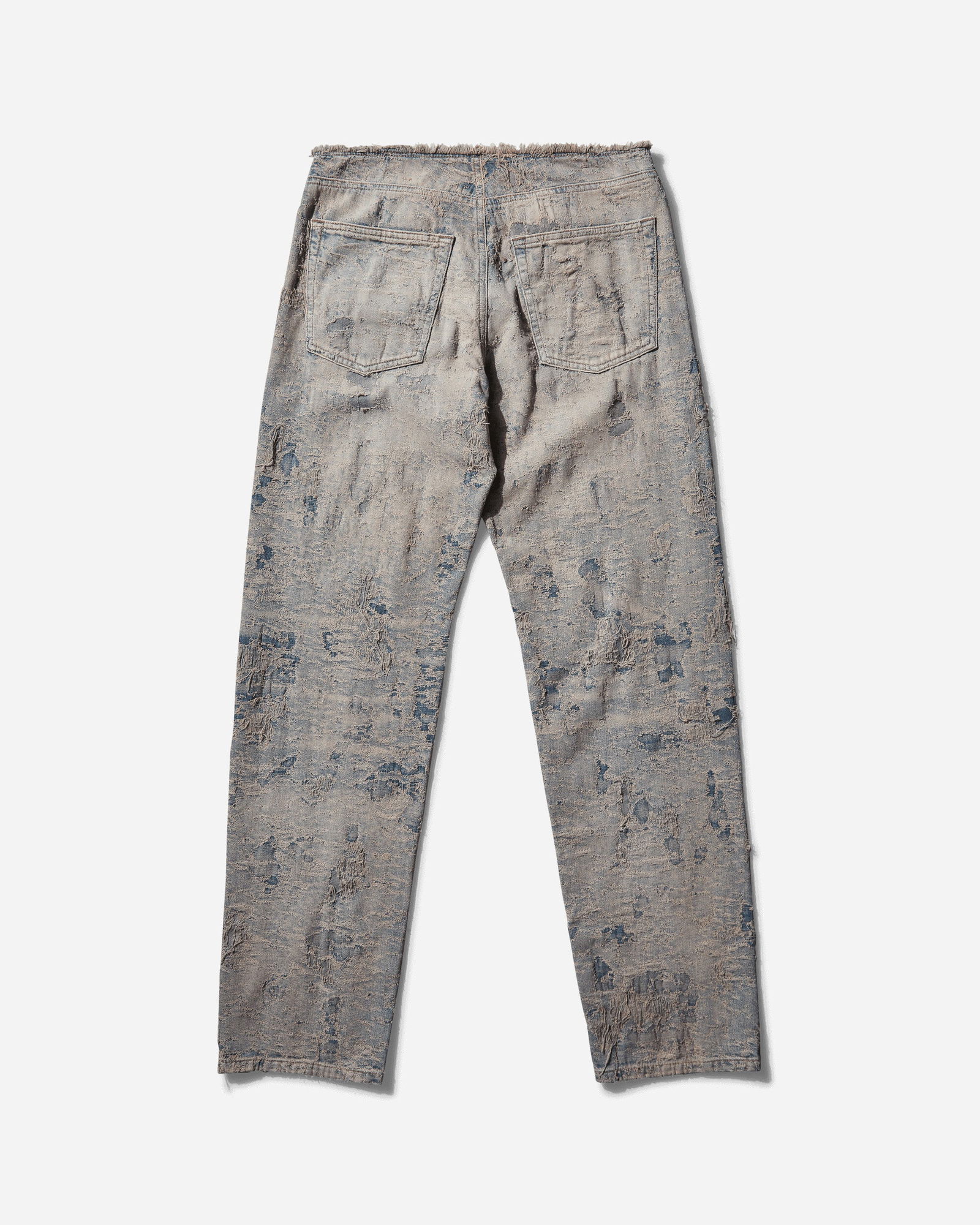 Distressed Straight Denim Pants