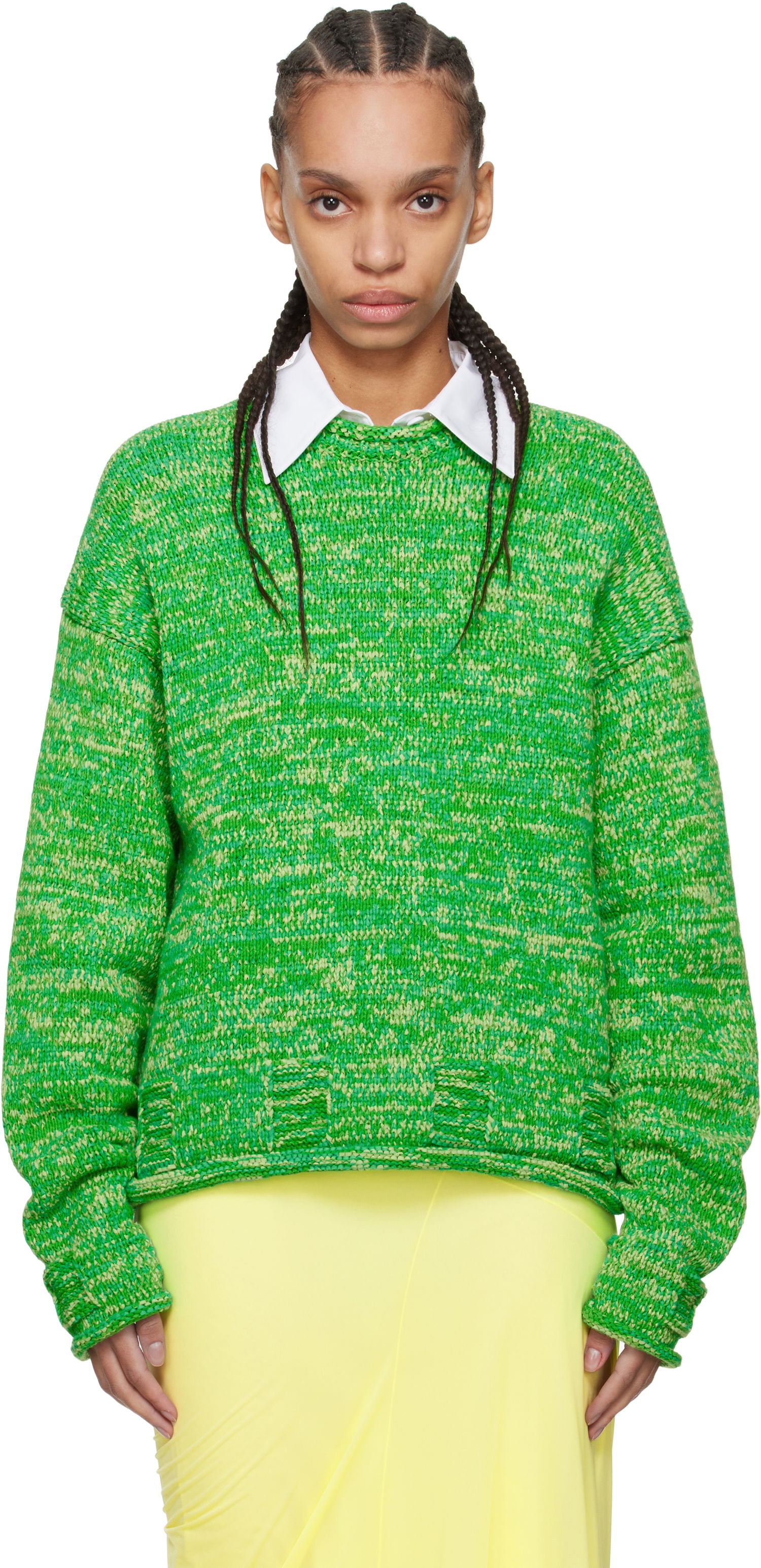 Sveter JW Anderson JW Anderson Space Dye Crewneck Sweater Zelené | KW1407-YN0409, 0