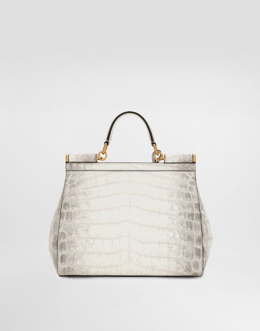 Kabelka Dolce & Gabbana Dolce & Gabbana Sicily Large Crocodile Leather Handbag Biela | BB6002B2EM180001, 2
