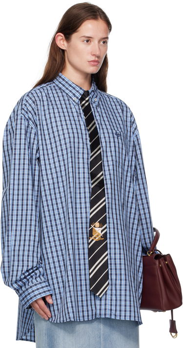 Košeľa VETEMENTS Vetements Tie Gingham Shirt Modrá | UH76SH280CN, 1