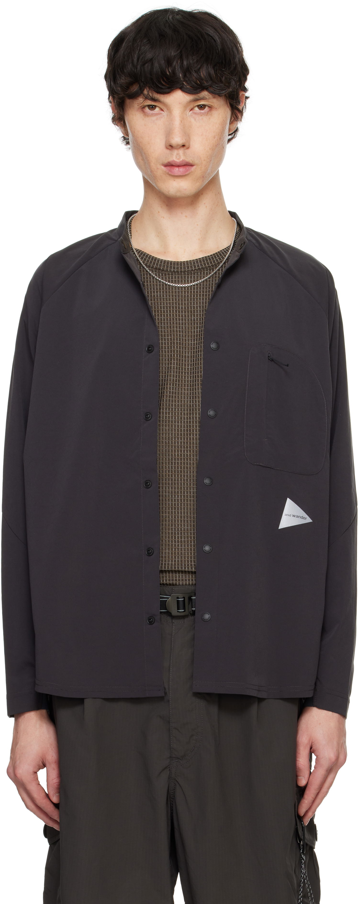 Košeľa and wander Fleece Base Band Collar Shirt Čierna | 5744253121, 0