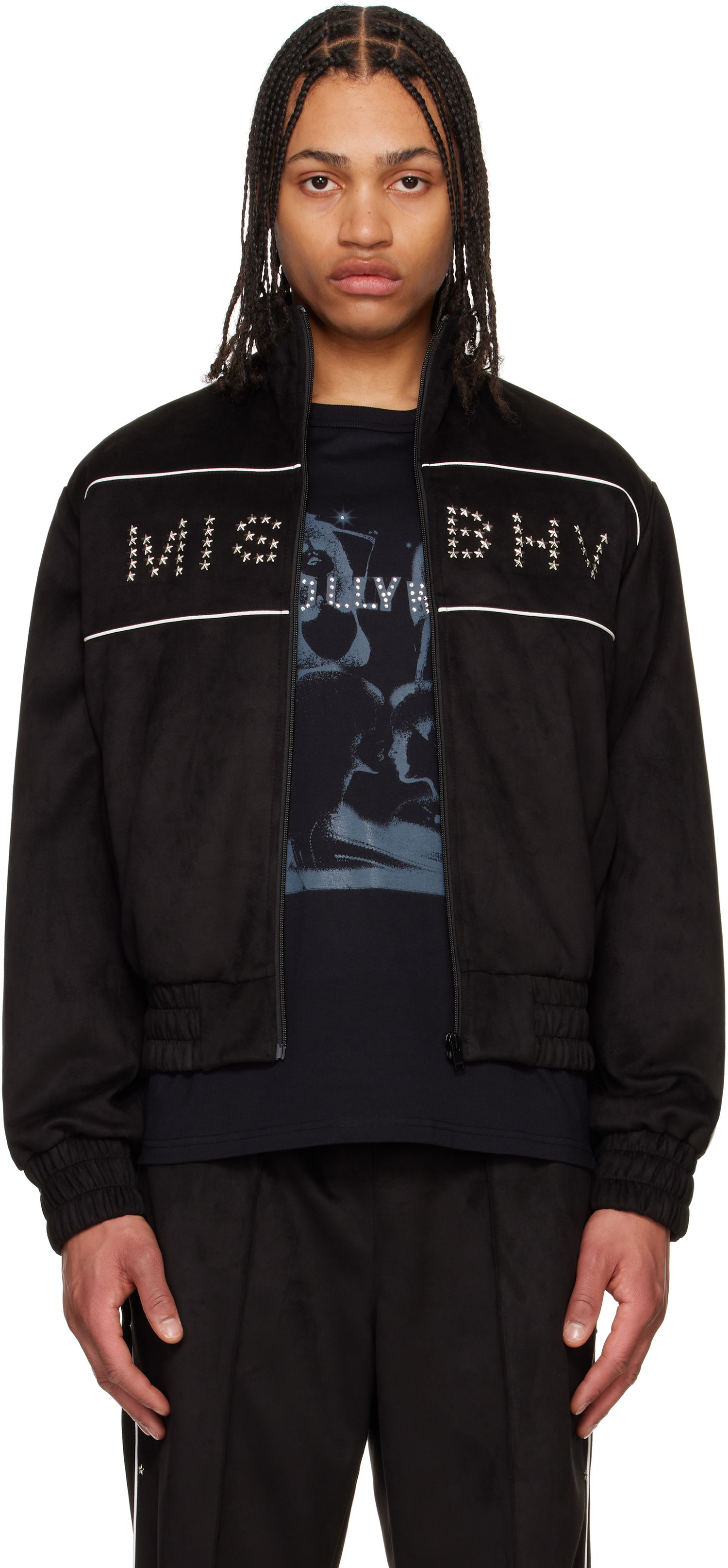 Bomber bunda MISBHV MISBHV Star Faux Suede Track Jacket Čierna | 250M401, 0