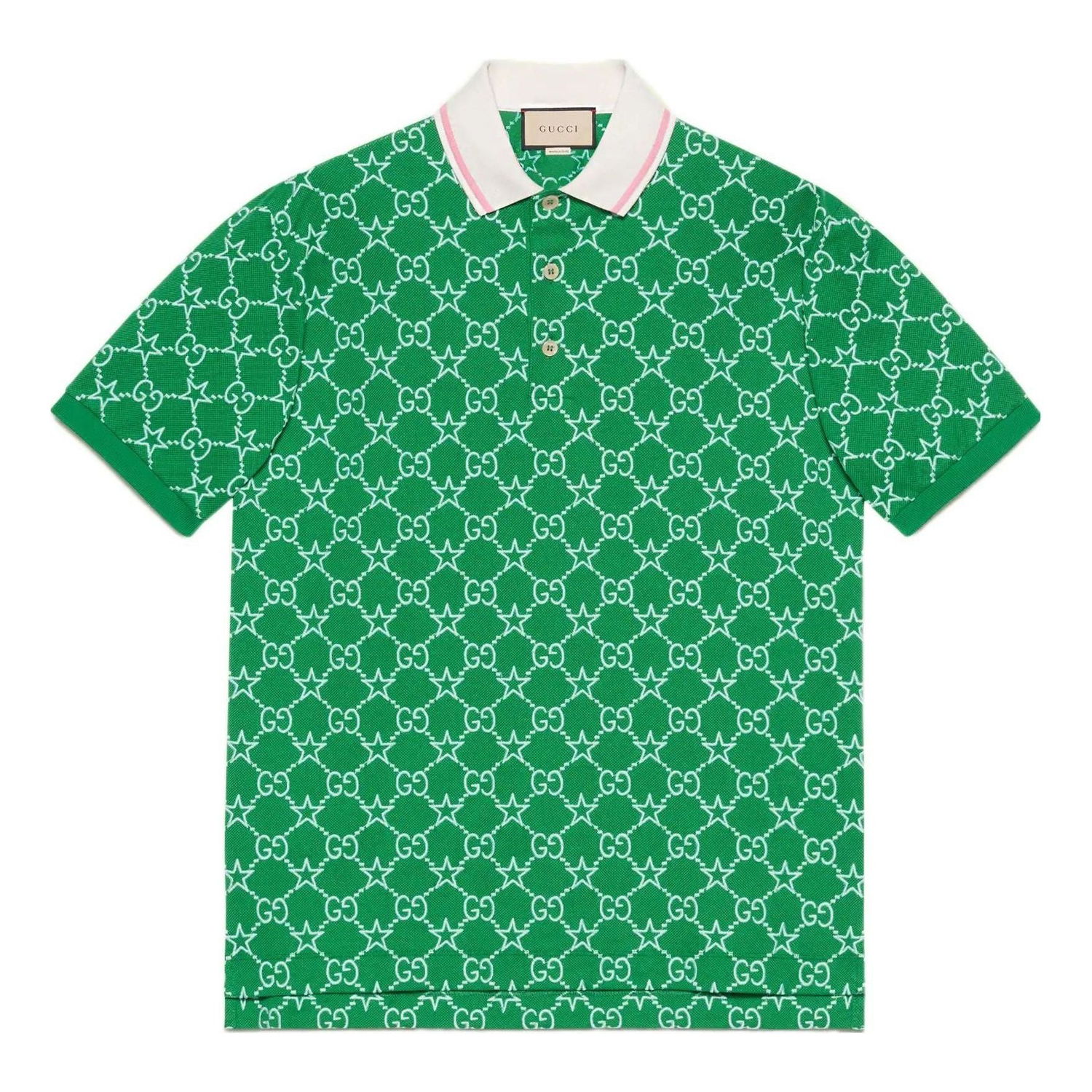 Polo tričko Gucci Stretch Cotton Polo With All-Over Logo Print Zelené | 696071-XJEE9-3129, 0