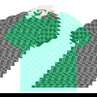 Stretch Cotton Polo With All-Over Logo Print