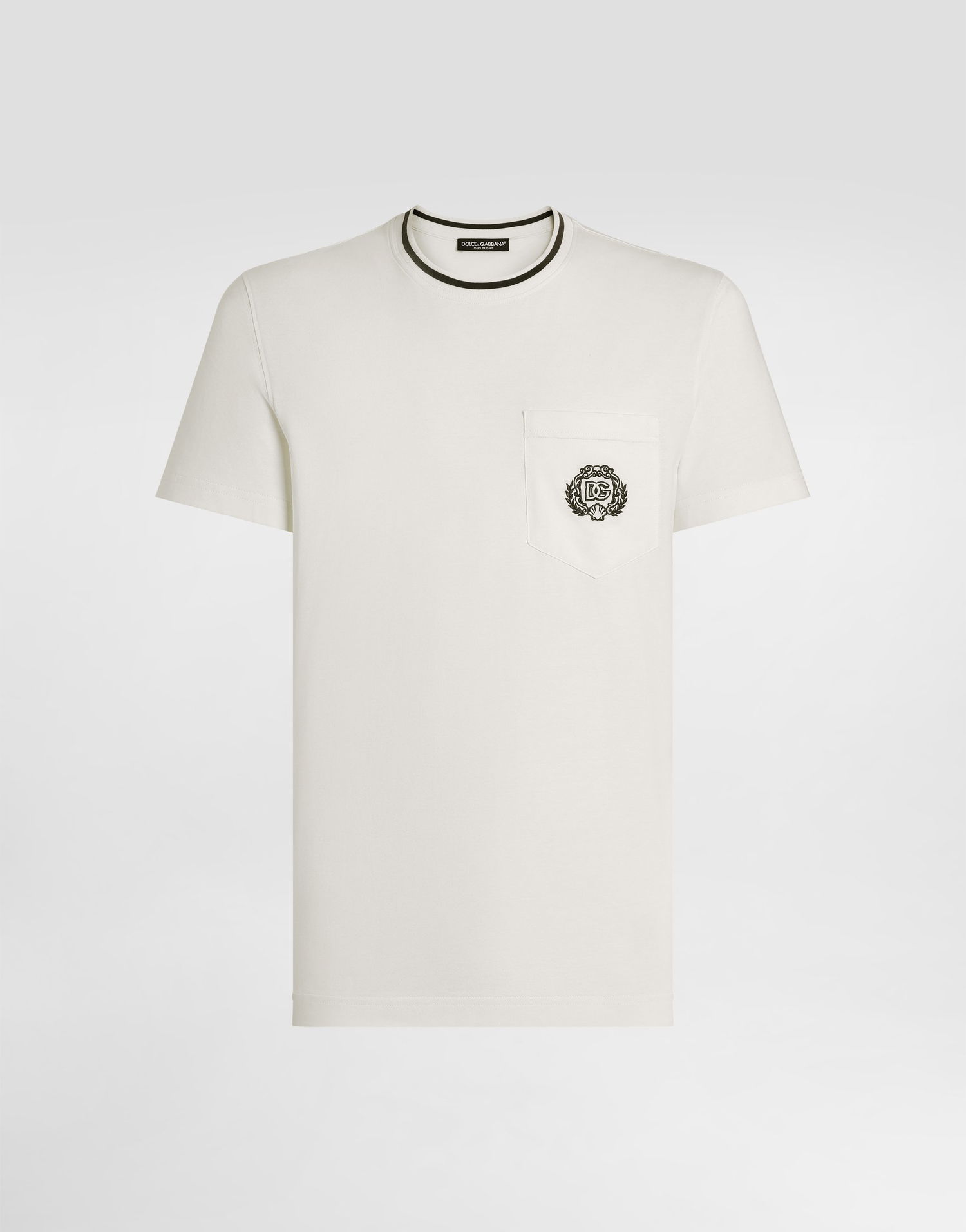 Tričko Dolce & Gabbana Dolce & Gabbana Jersey T-Shirt with Pocket Biela | G8RA2ZFU7EQW0001, 0