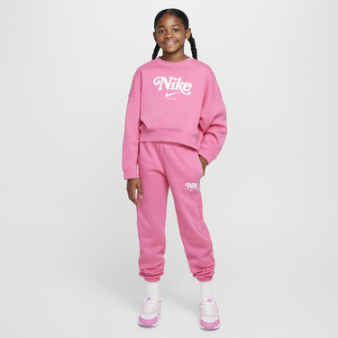 Mikina Nike Girls' Fleece Cropped Crewneck Sweatshirt Nike Sportswear Ružová | HM0531-684, 3