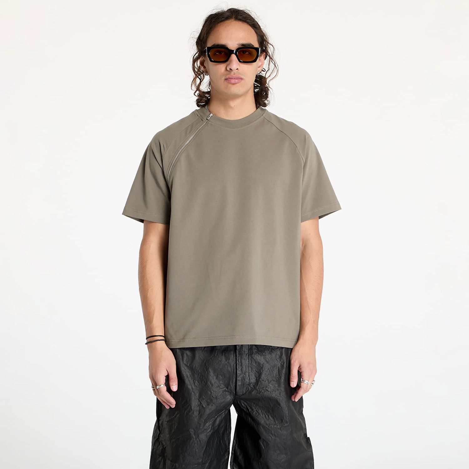 Tričko HELIOT EMIL Sequence Zip T-Shirt Zelené | HE_M_09_090_DG23, 0