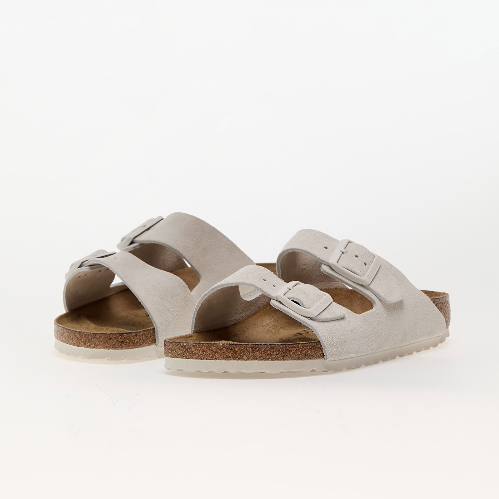 Arizona Slim Fit Suede Double Strap Sandals - Antique White