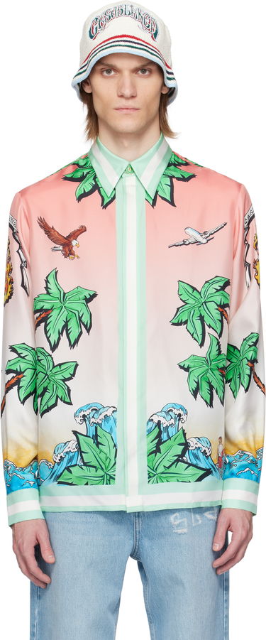 Košeľa Casablanca Casablanca 'Tennis Club' Print Silk Shirt Rôznofarebný | U-MS25-SH-021-02, 0
