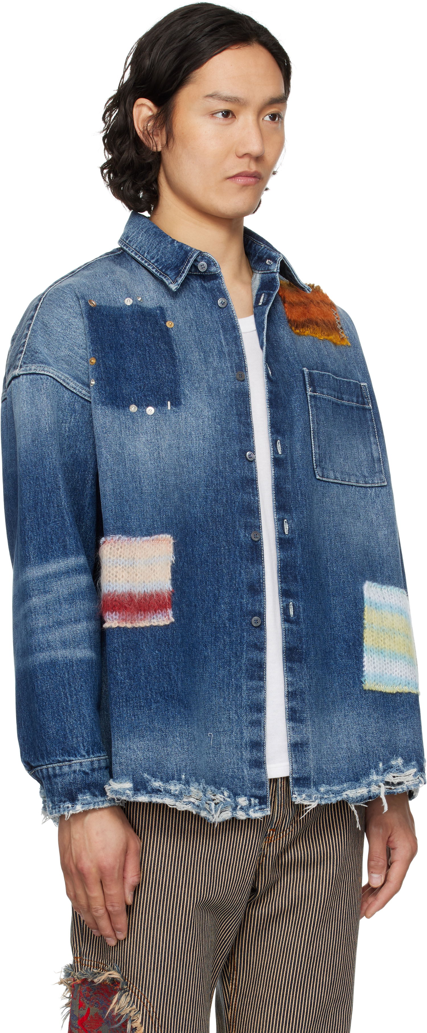 Košeľa Marni Marni Patched Denim Shirt Modrá | CUJU0061LX USCX01, 1