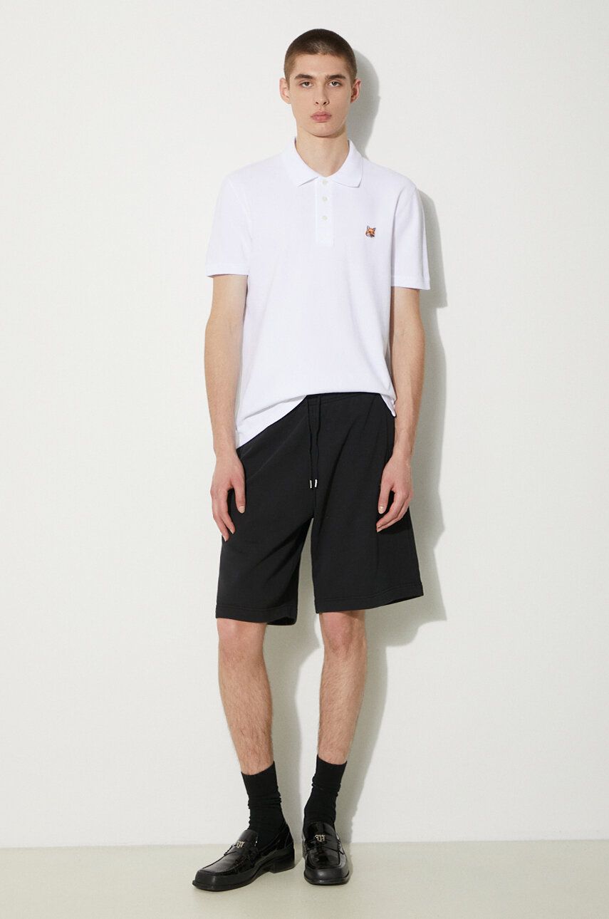 Polo tričko MAISON KITSUNÉ Maison Kitsuné Bold Fox Head Patch Oversize Jog Shorts Biela | MM01121KM0001, 1