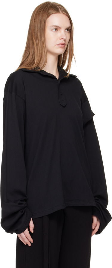 Polo tričko Ottolinger Ottolinger Long Sleeve Polo Čierna | 115-102915-02, 1