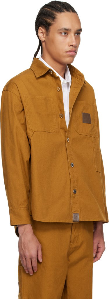 Košeľa BAPE Bathing Ape Logo Canvas Work Shirt Hnedá | 001SHK801305M, 1