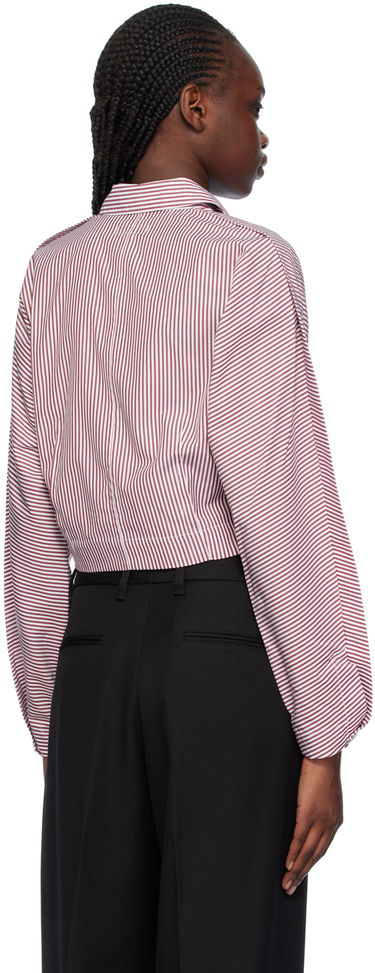 Košeľa rag & bone Morgan Striped Cropped Shirt Červená | WAW23HA0214621, 2