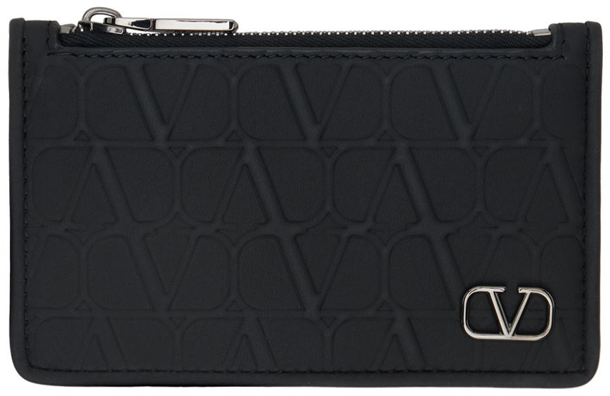 Peňaženka Valentino Garavani Black Toile Iconographe Card Holder Čierna | 4Y2P0540KXM, 0