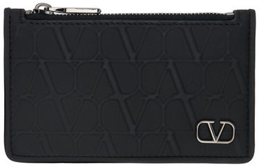 Peňaženka Valentino Garavani Black Toile Iconographe Card Holder Čierna | 4Y2P0540KXM, 0