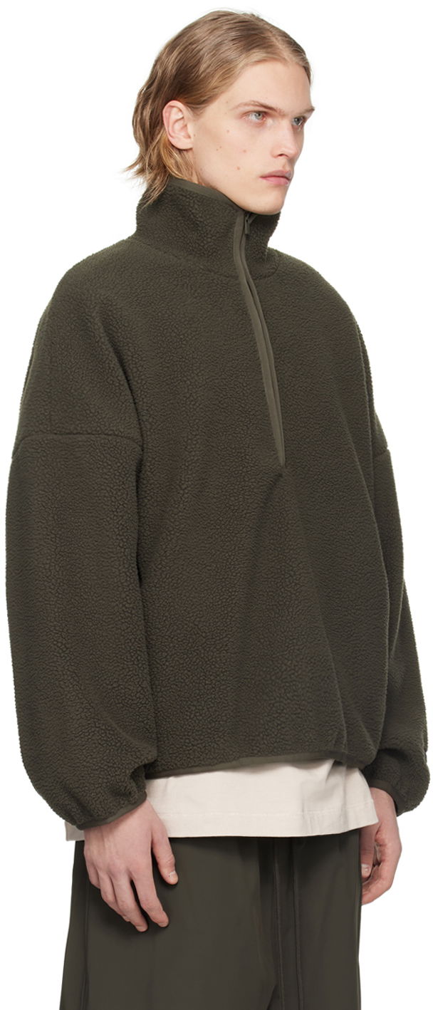 Mikina Fear of God Fear of God ESSENTIALS Half-Zip Fleece Pullover Zelené | 202SP244270F, 1
