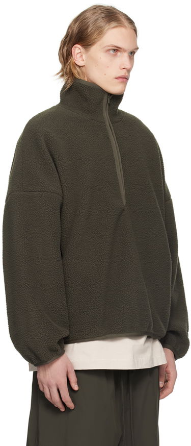 Mikina Fear of God Fear of God ESSENTIALS Half-Zip Fleece Pullover Zelené | 202SP244270F, 1
