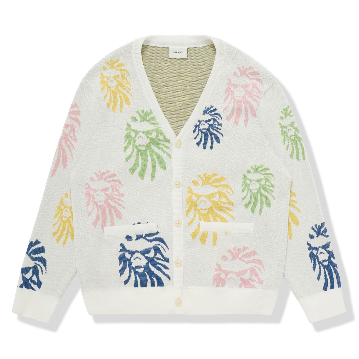 Sveter BAPE BAPE BLACK Ape Head Cardigan White Rôznofarebný | 1I20-120-001 WH, 0