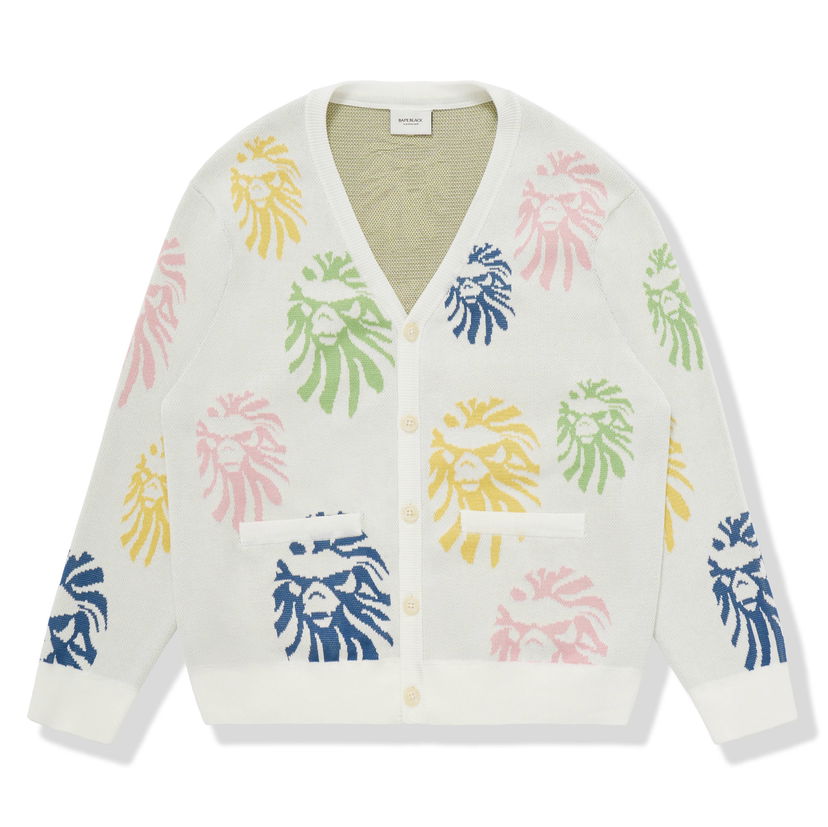 Sveter BAPE BAPE BLACK Ape Head Cardigan White Rôznofarebný | 1I20-120-001 WH