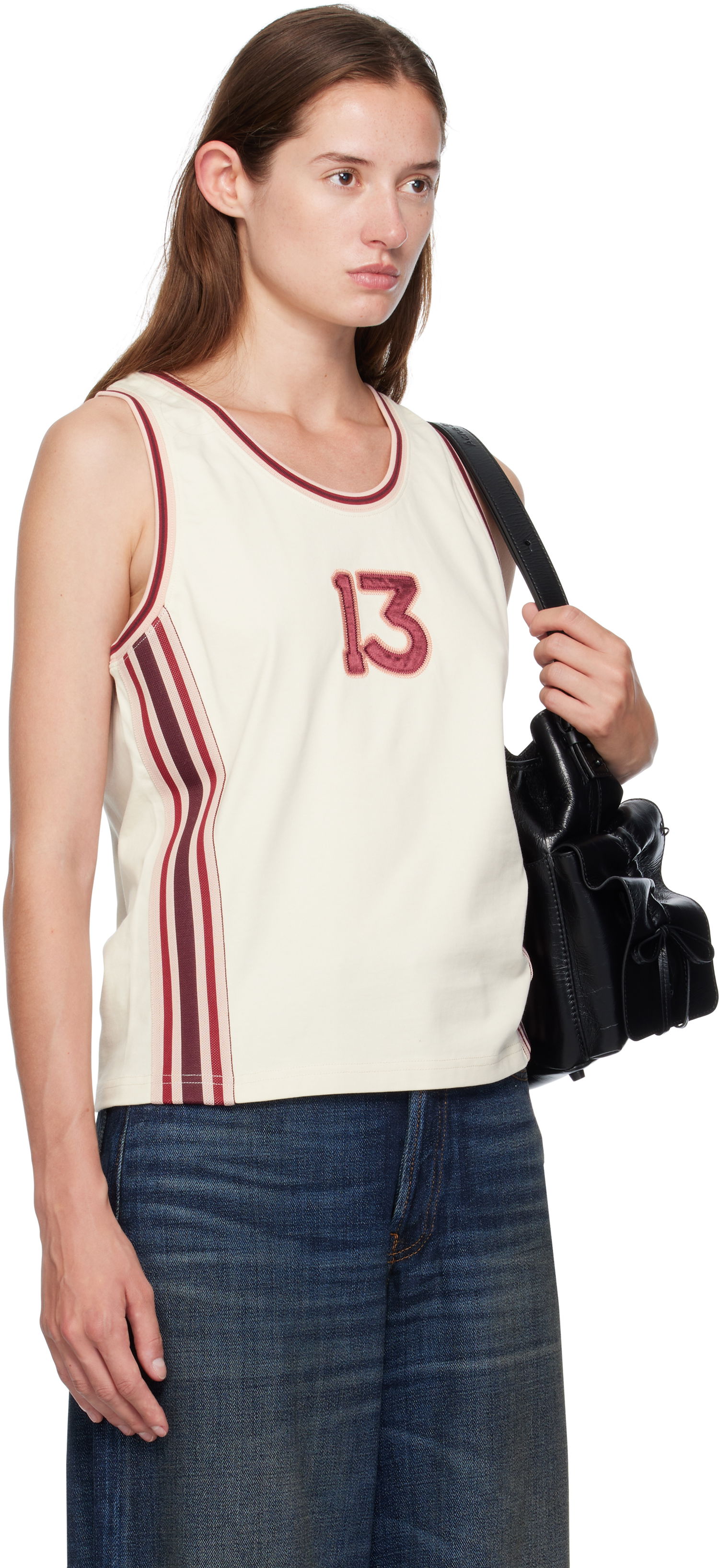 Tielko Acne Studios Acne Studios Embroidered-Logo Tank Top Béžová | BL0424-, 1