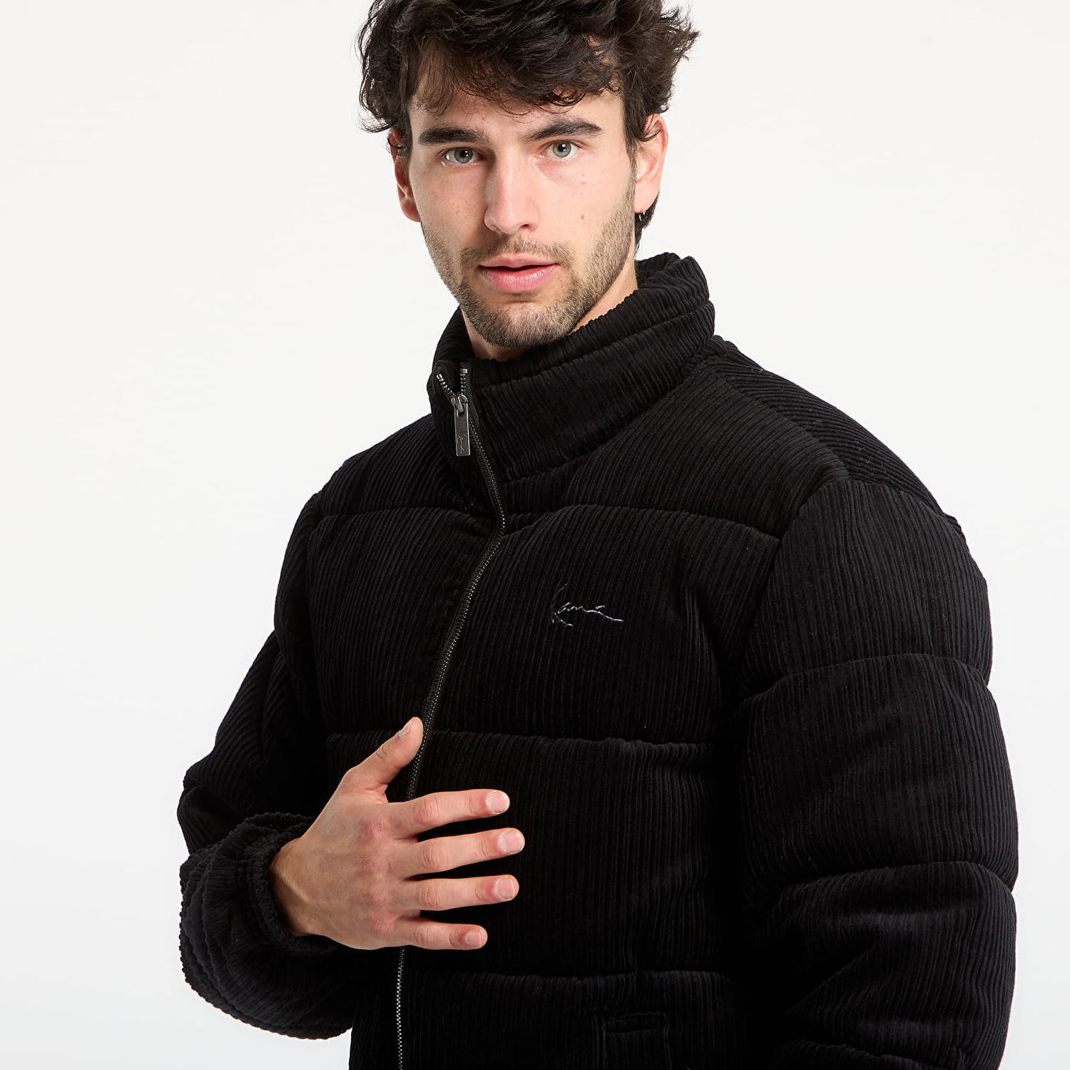 Prešívaná bunda Karl Kani Signature Corduroy Puffer Jacket Čierna | PD00008904, 1