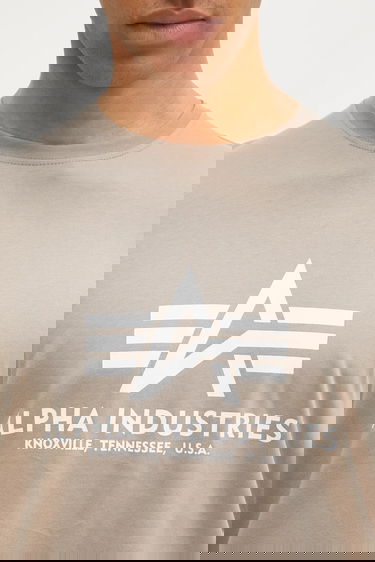 Tričko Alpha Industries Basic T-Shirt With Print Béžová | 100501.679, 4