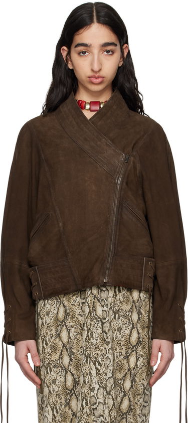 Bunda ISABEL MARANT Isabel Marant Edina Suede Jacket Hnedá | VE0511FB-C2B03I, 0