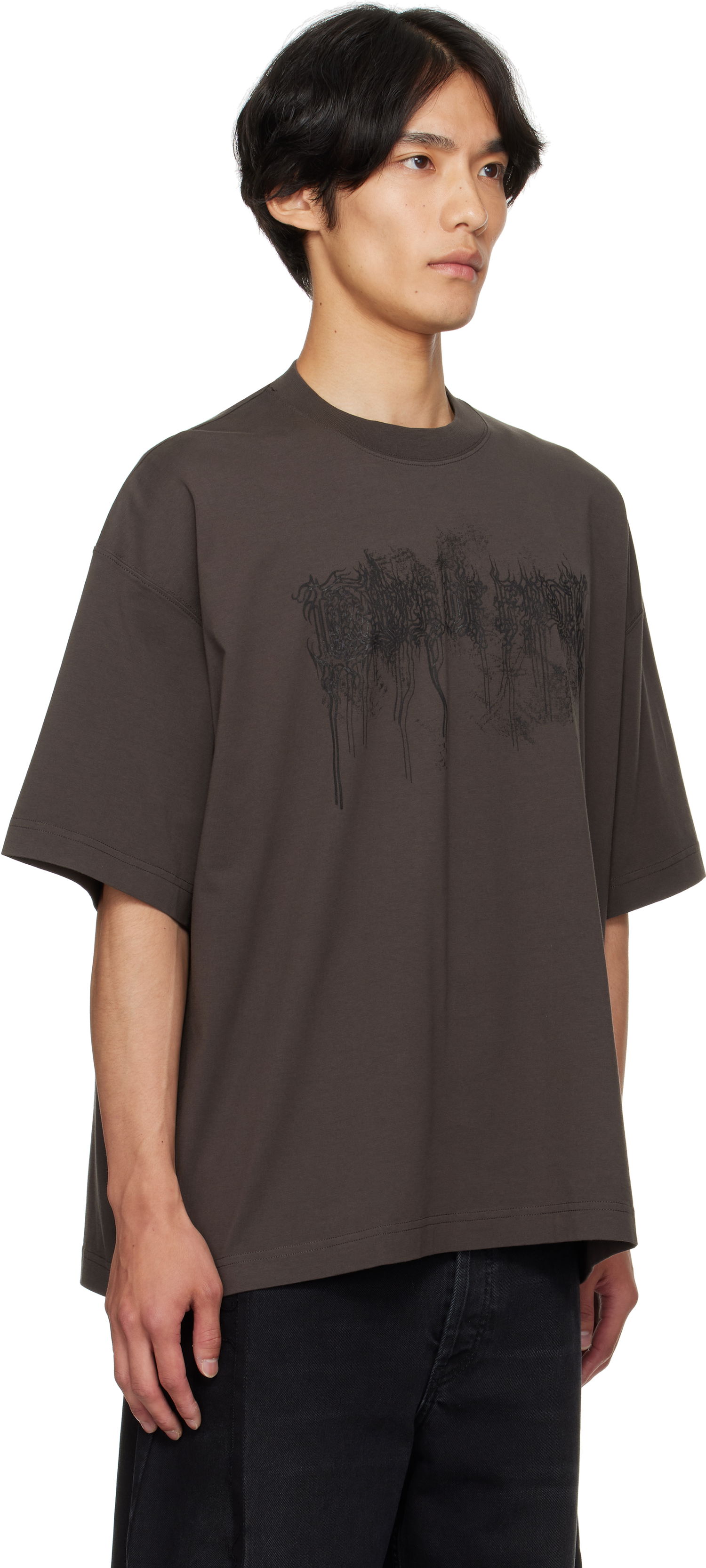 Tričko VETEMENTS Vetements Cradle of Filth Double Dripping Logo T-Shirt Hnedá | UCF76TR450C, 1