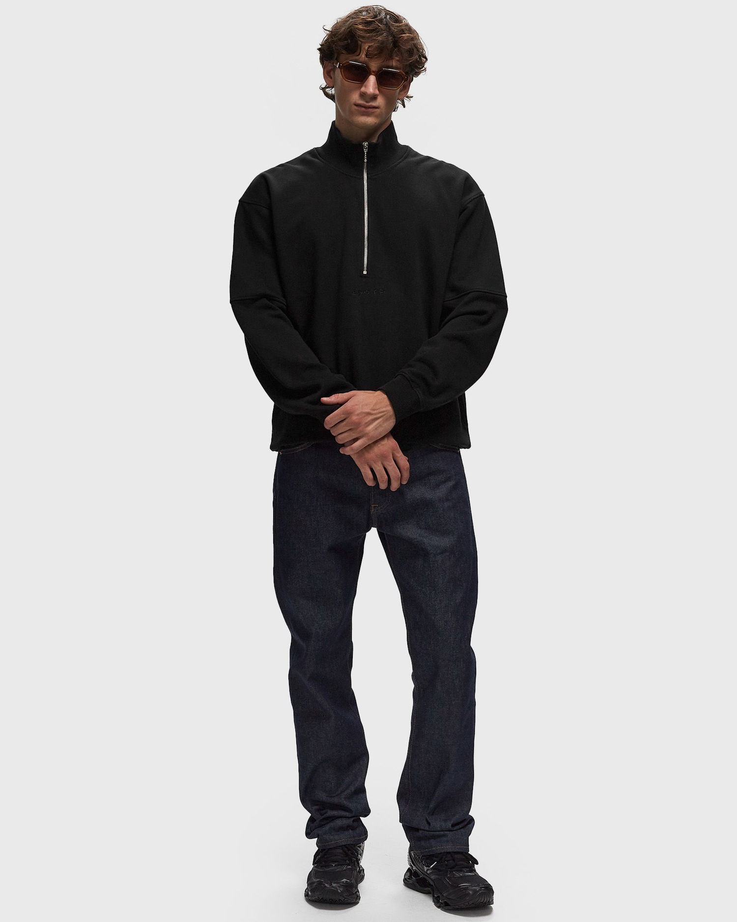 Mikina EDWIN Koji Half Zip Sweat Half-Zips Čierna | I032565-8967, 1